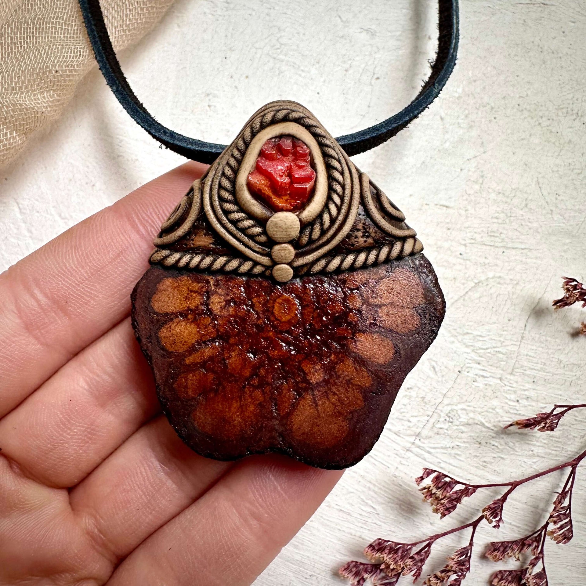 Ayahuasca and Vanadinite Necklace