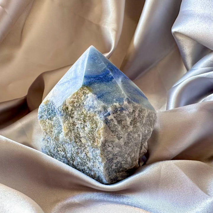Blue Quartz Crystal Point - Unique - FairyGardenGlow