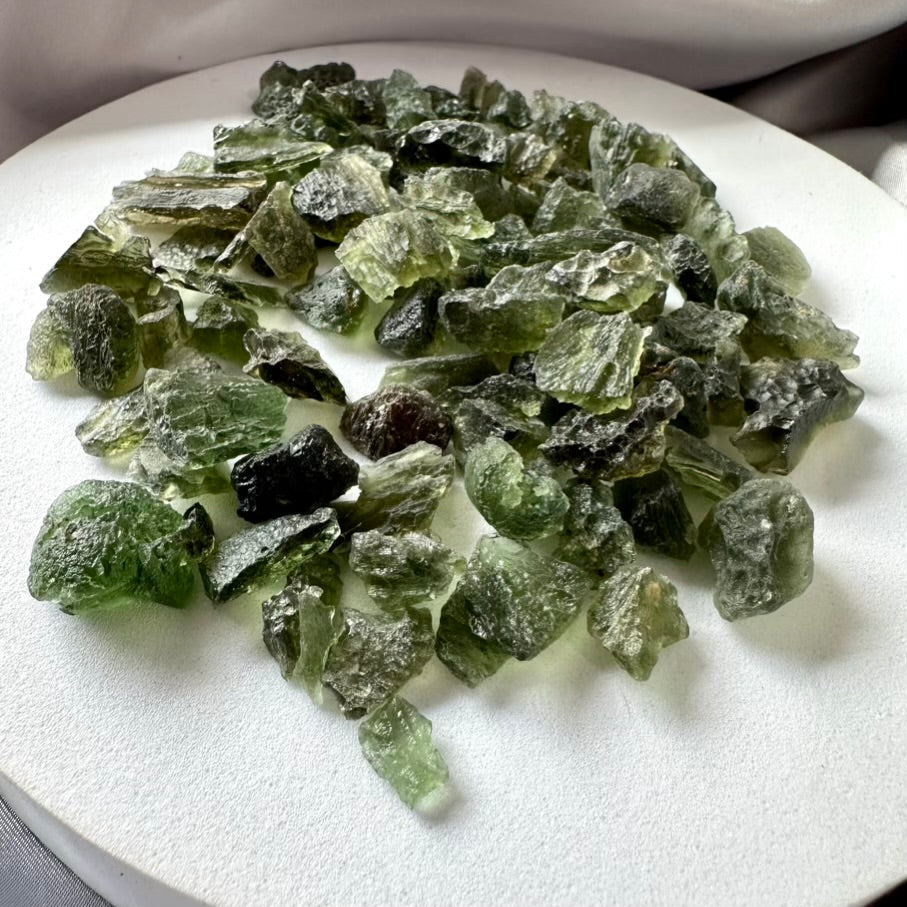 Moldavite Lot, Genuine Raw Moldavite Specimen - FairyGardenGlow