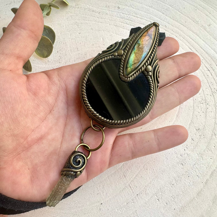 Healing crystal jewelry combining cosmic and grounding stones