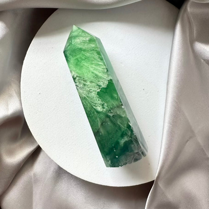 Deep Green Fluorite Tower - Unique - FairyGardenGlow