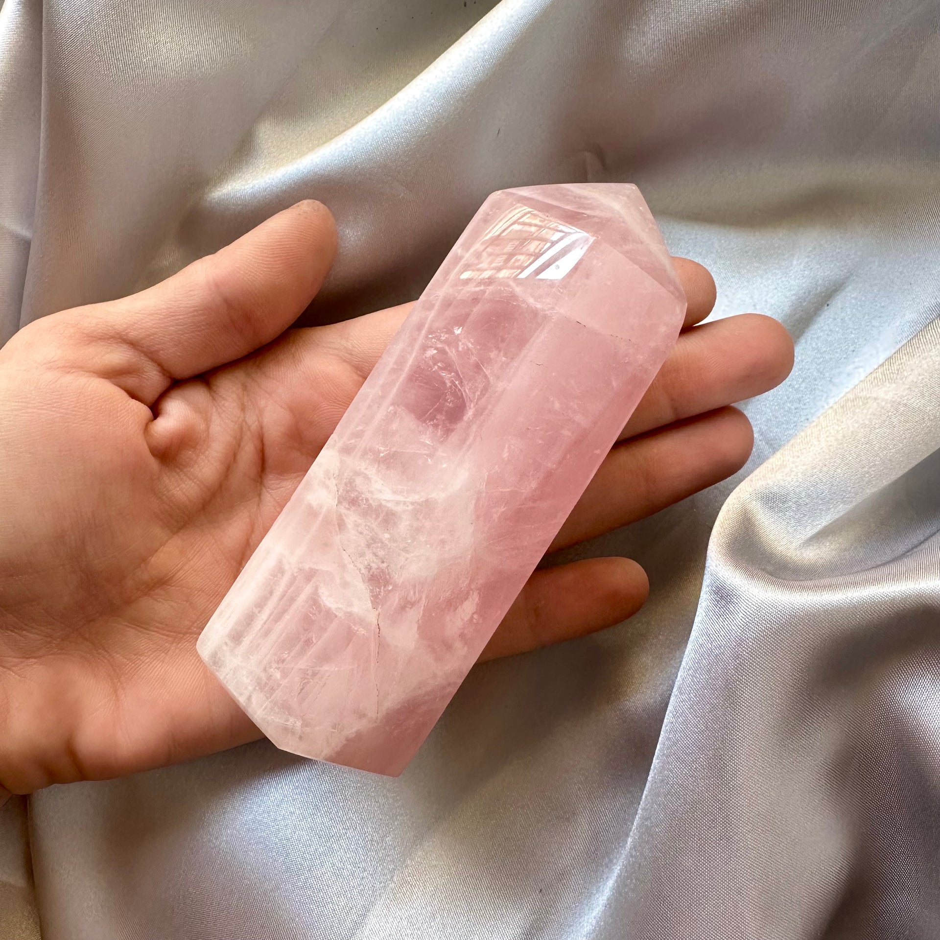 Rose Quartz Tower - Unique - FairyGardenGlow