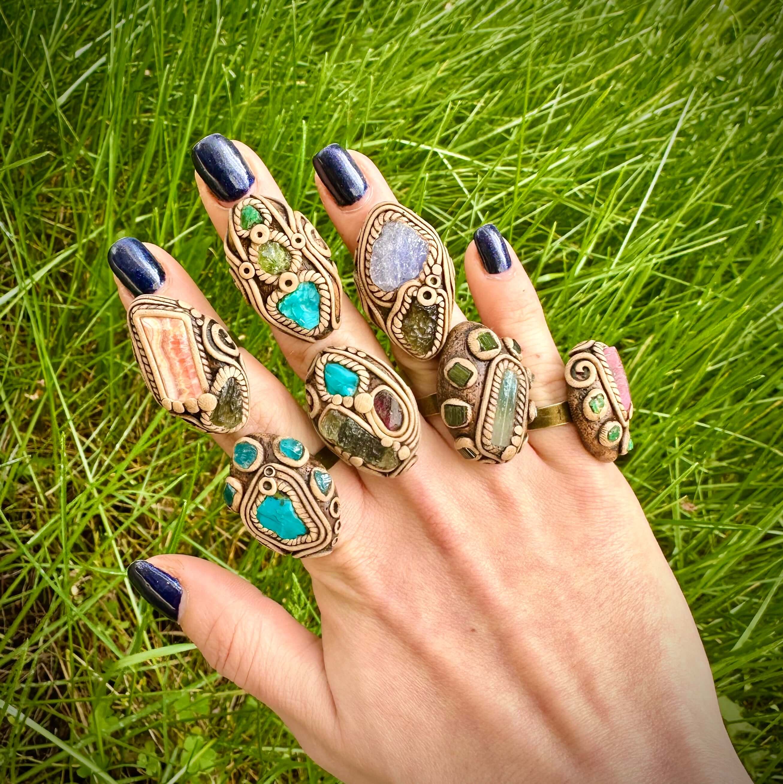 Handcrafted Adjustable Crystal Rings for Everyday Wear