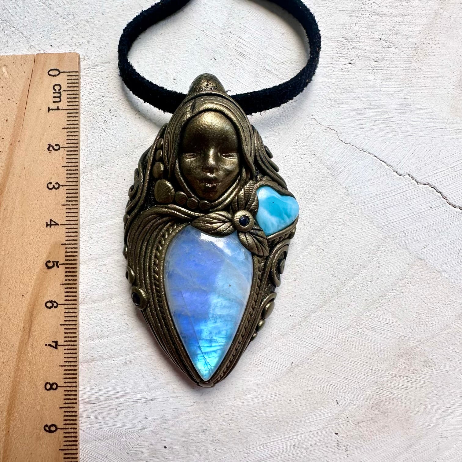 Handmade divine feminine rainbow moonstone gemstone necklace