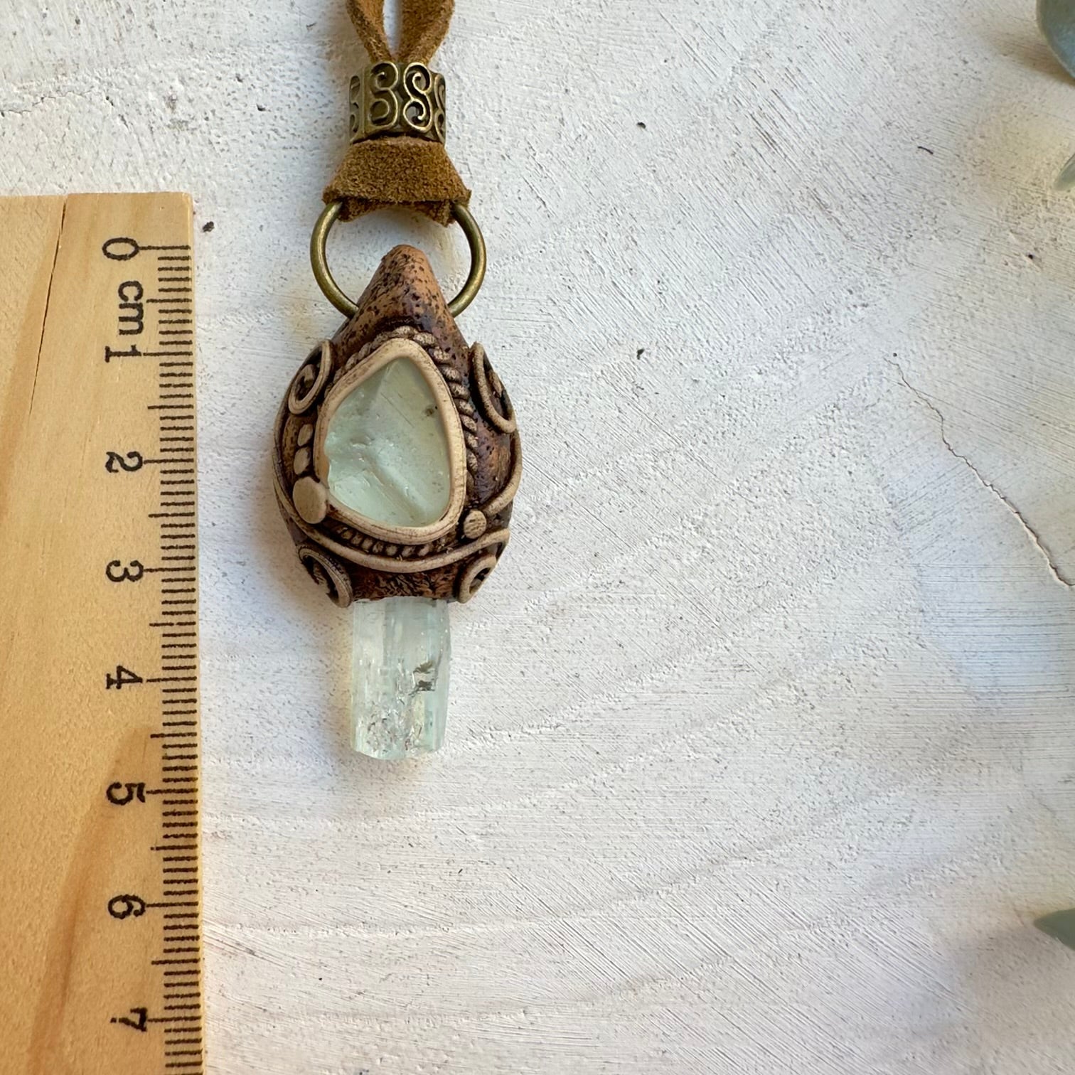 Handmade metaphysical jewelry with Aquamarine stone