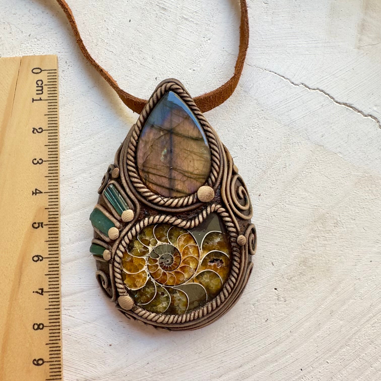 Handmade protection amulet necklace for grounding and strength