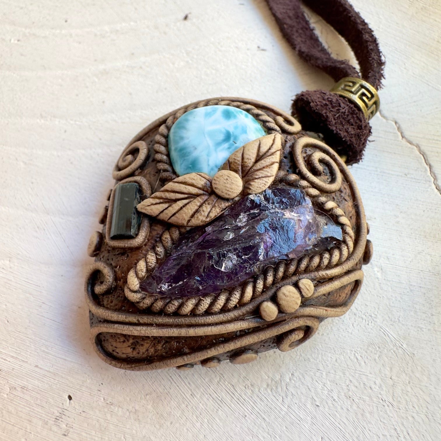 Handmade spiritual jewelry with natural blue healing stones