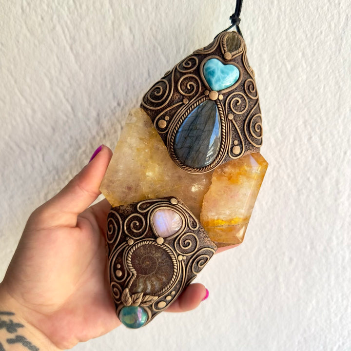 Healing crystal decor for meditation room or altar space
