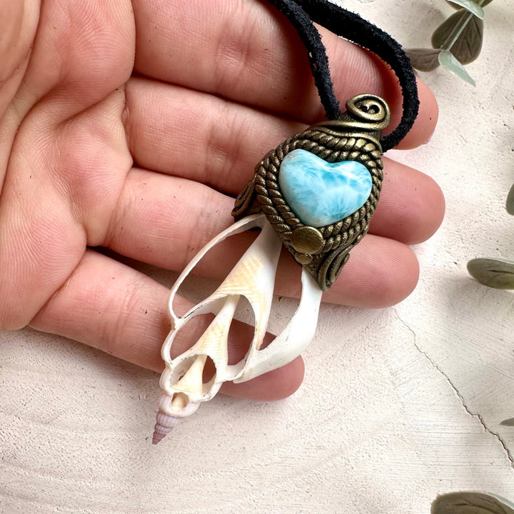 Larimar Heart Pendant Necklace – Beach Inspired Healing Stone Jewelry