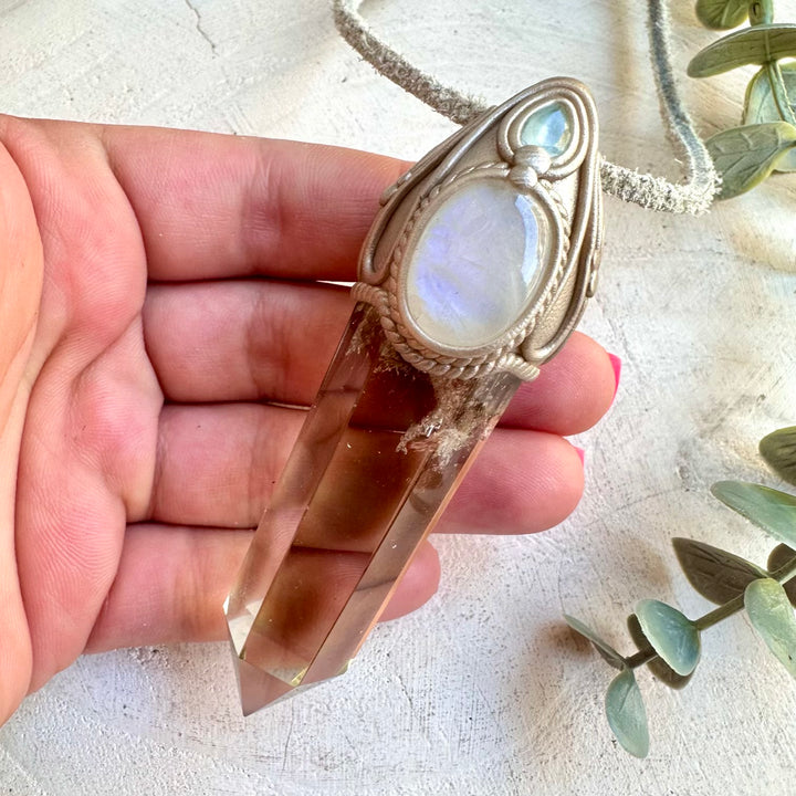 One of a kind Citrine Point crystal healing necklace