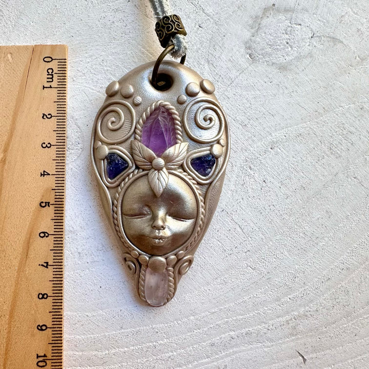 One of a kind Goddess Vera Cruz Amethyst crystal necklace