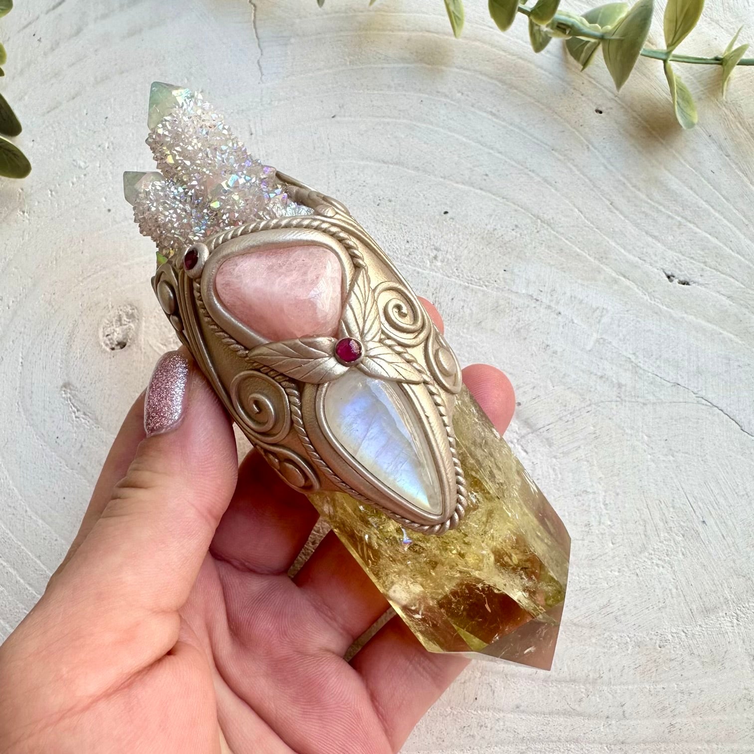 Spiritual crystal healing tool for meditation chakra balancing and intention setting