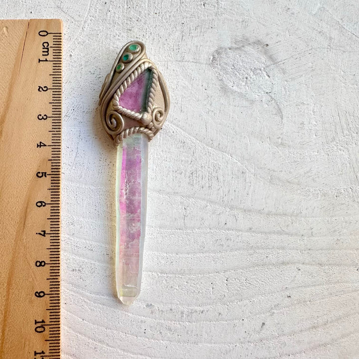 Fantasy jewelry crystal necklace mystical love and abundance energy piece