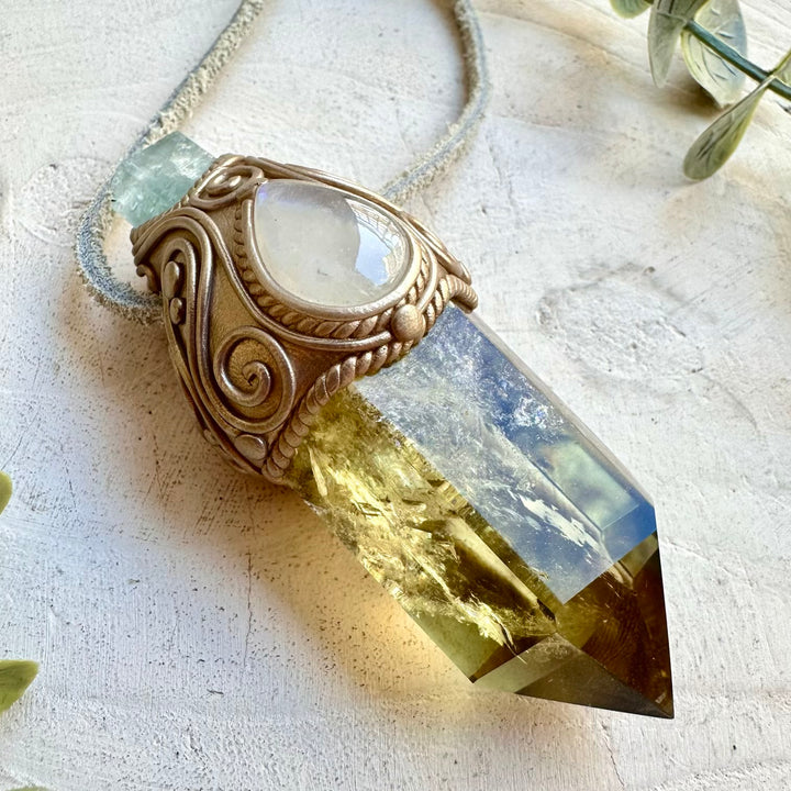 Metaphysical crystal wand with natural crystal energy