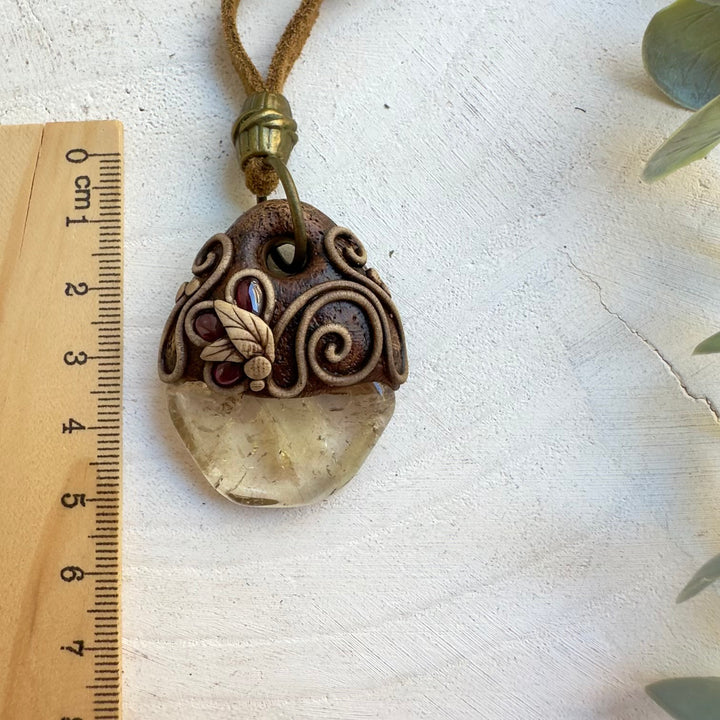Unique handcrafted Citrine gemstone pendant necklace