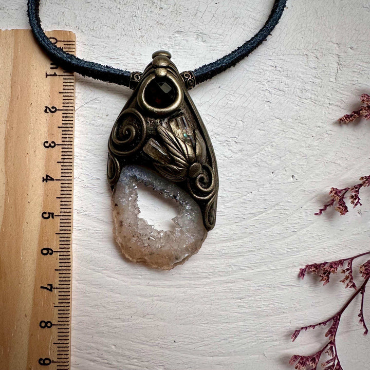 Agate Smoky Quartz and Imperial Topaz Necklace - FairyGardenGlow