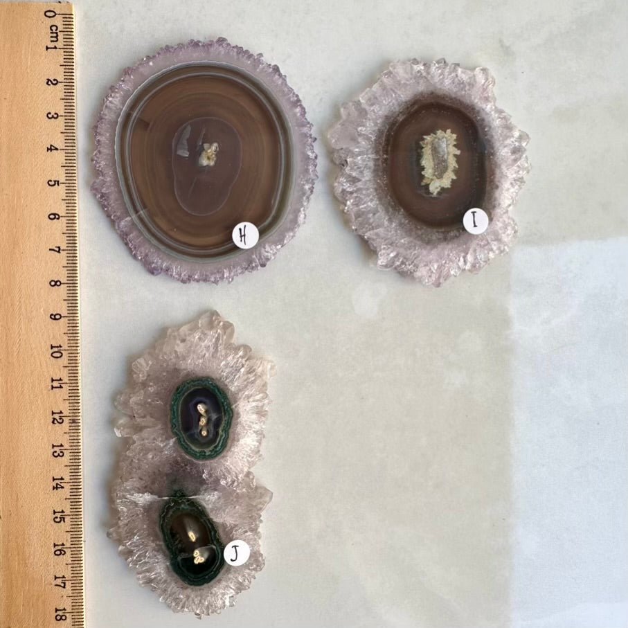 Amethyst Stalactite Slice, Large Amethyst Crystal, Natural Amethyst Stone - FairyGardenGlow