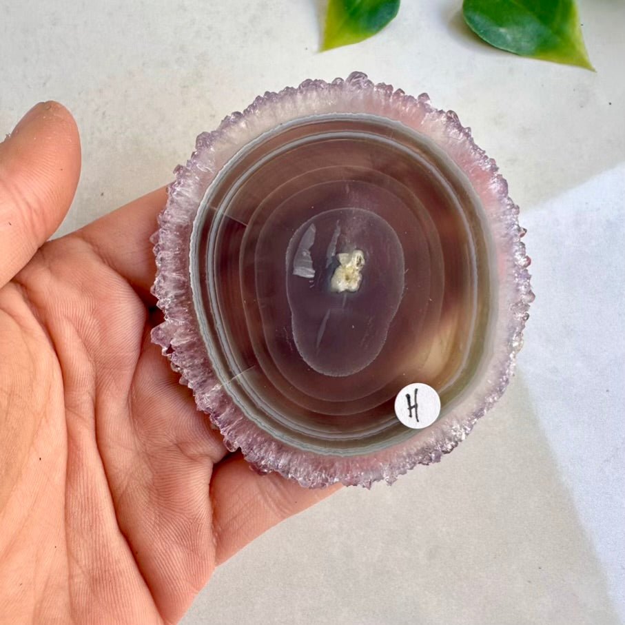 Amethyst Stalactite Slice, Large Amethyst Crystal, Natural Amethyst Stone - FairyGardenGlow