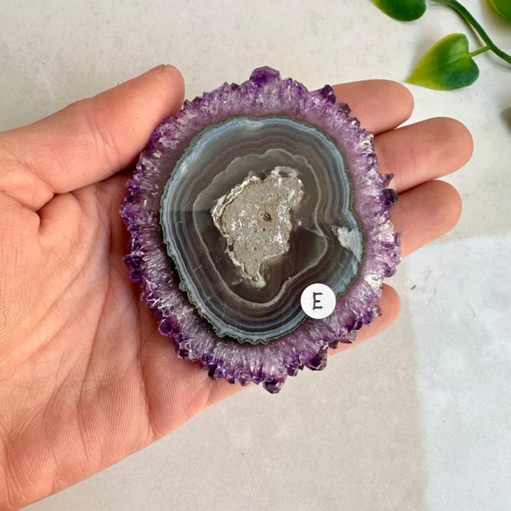 Amethyst Stalactite Slice, Natural Amethyst Flower, Large Amethyst Slice - FairyGardenGlow