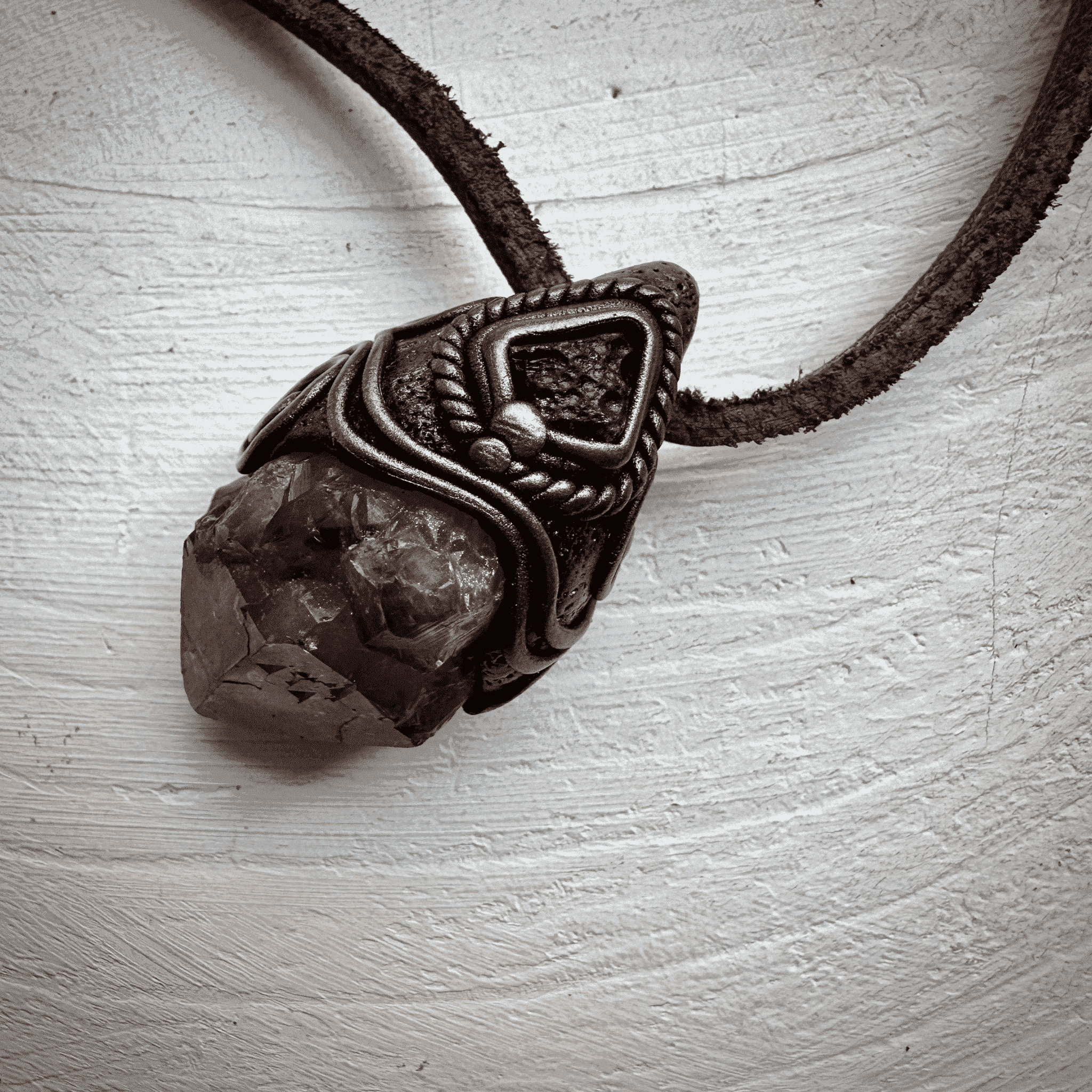 Amethyst and Moldavite Necklace - FairyGardenGlow