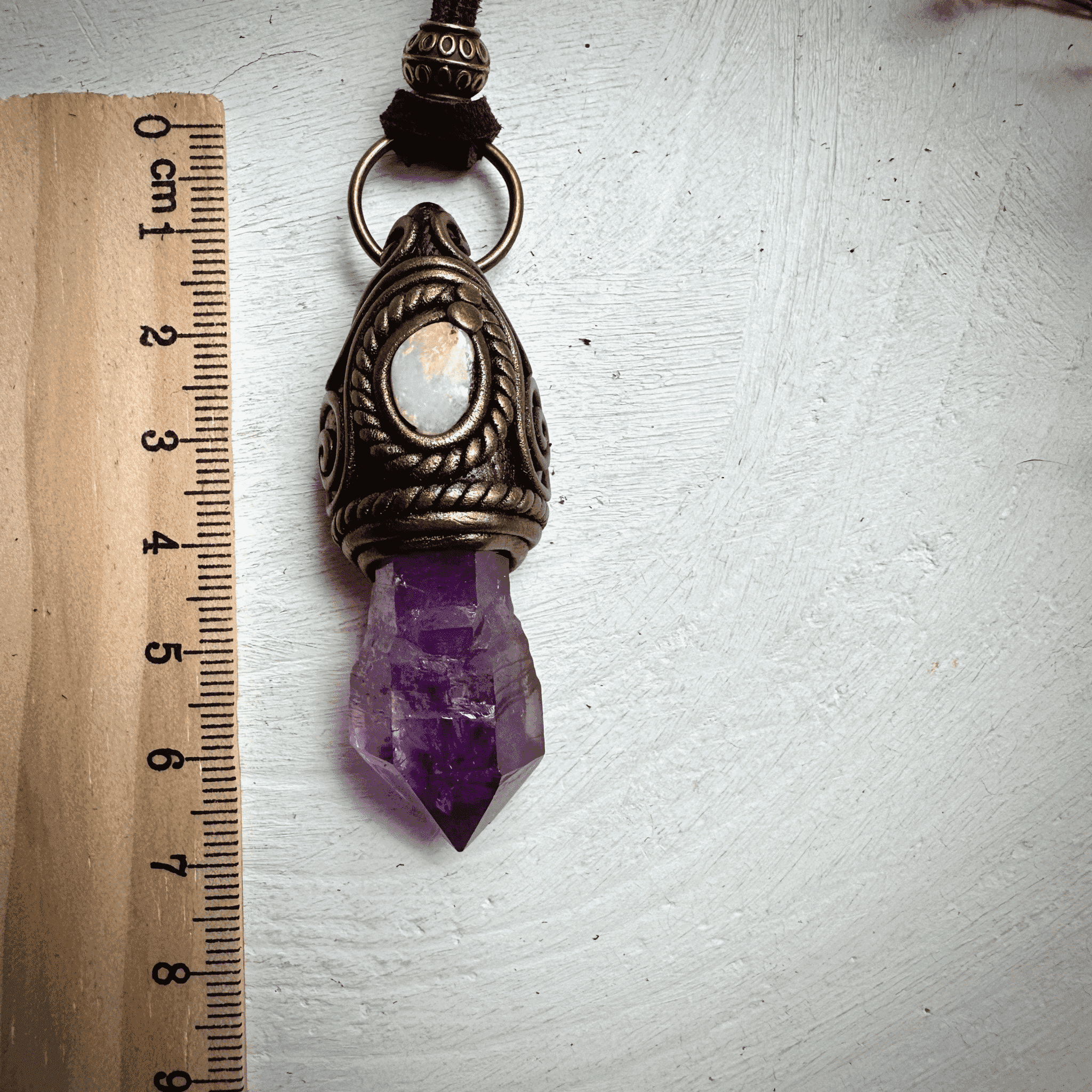 Amethyst Point and Boulder Opal Necklace - FairyGardenGlow