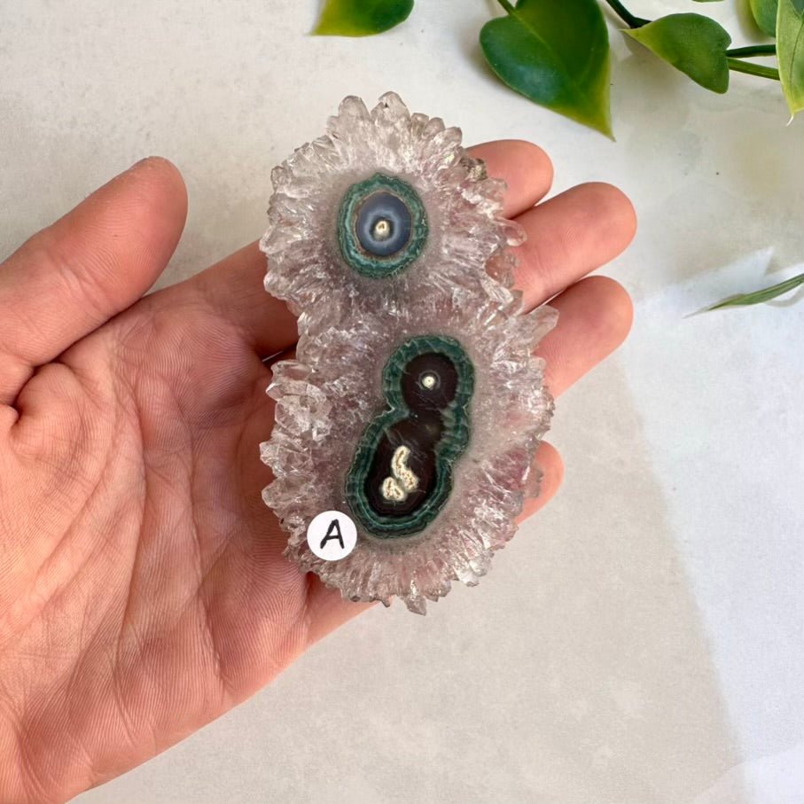 Amethyst Stalactite Slice, Natural Amethyst Flower, Large Amethyst Slice - FairyGardenGlow