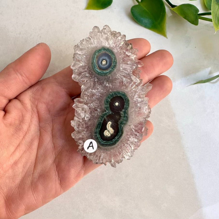 Amethyst Stalactite Slice, Natural Amethyst Flower, Large Amethyst Slice - FairyGardenGlow