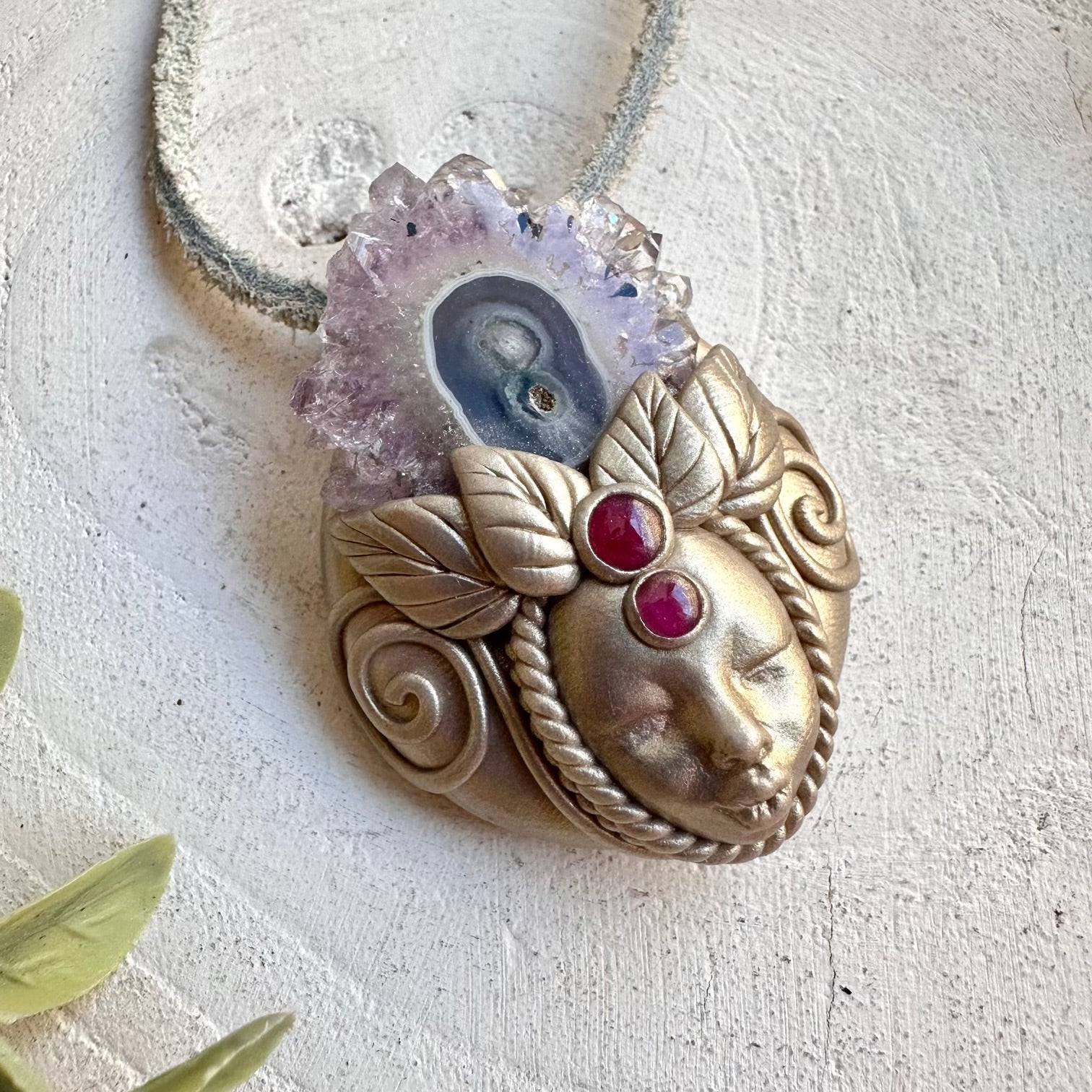 Spiritual crystal necklace boho talisman for intuition and emotional strength