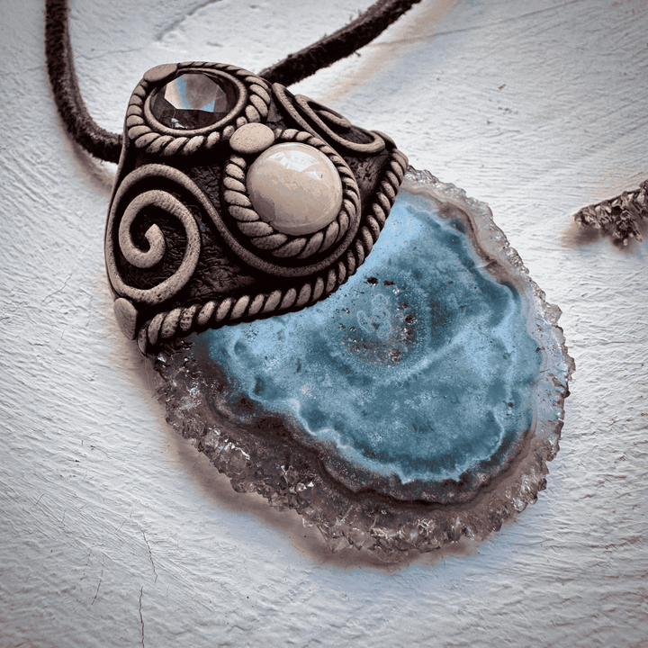 Amethyst Stalactite Morganite and Mystic Topaz Necklace - FairyGardenGlow