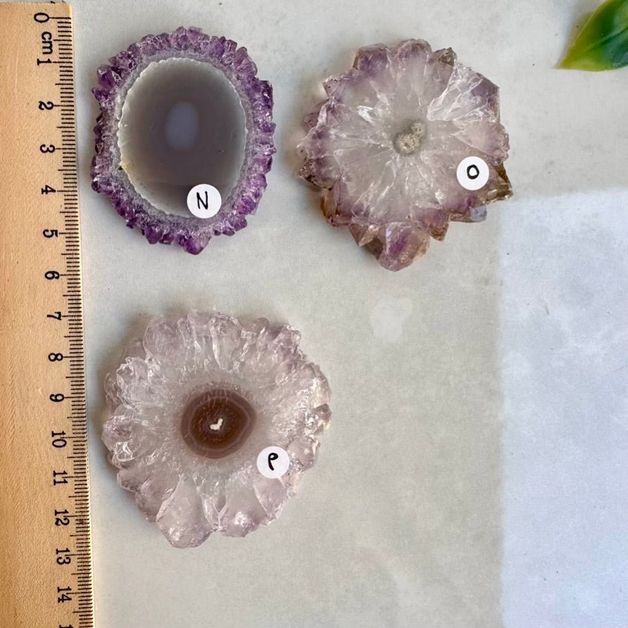 Amethyst Stalactite Slice, Amethyst Healing Crystals, Natural Amethyst Flower - FairyGardenGlow