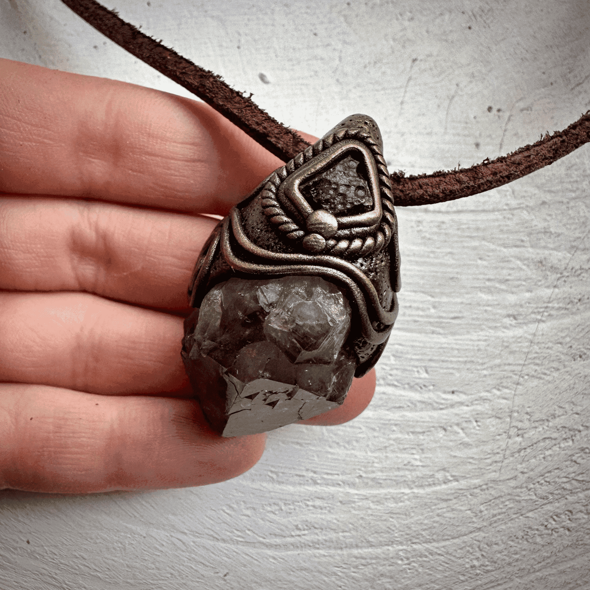 Amethyst and Moldavite Necklace - FairyGardenGlow