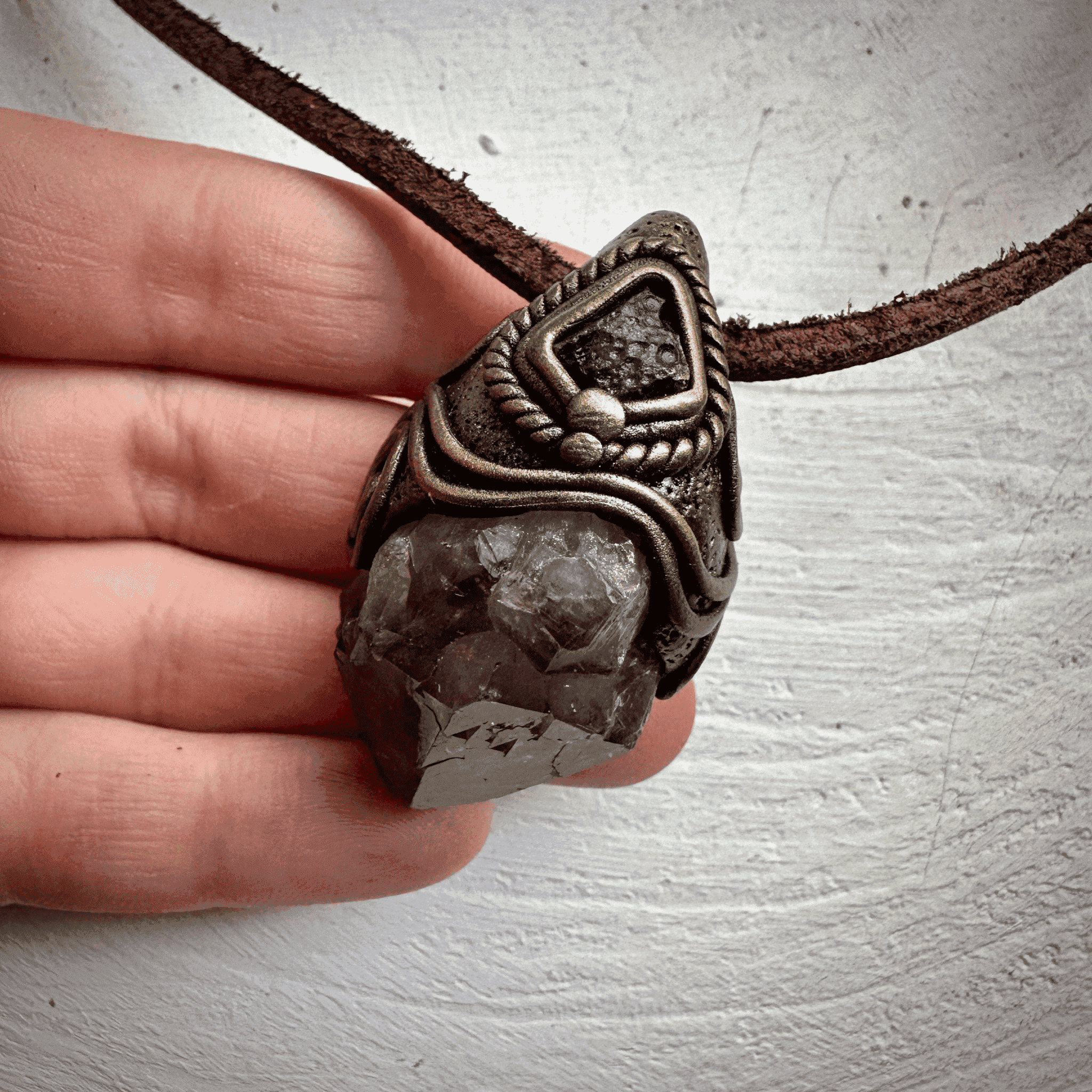 Amethyst and Moldavite Necklace - FairyGardenGlow