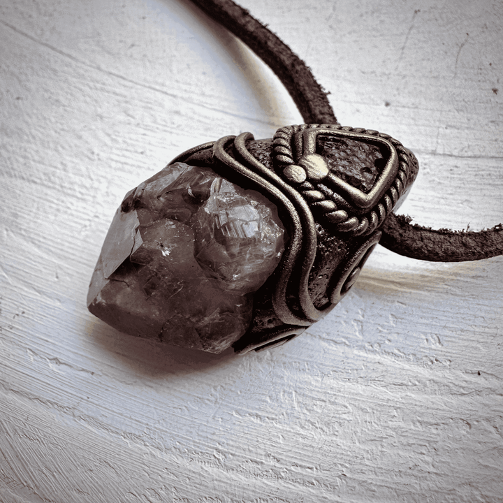 Amethyst and Moldavite Necklace - FairyGardenGlow