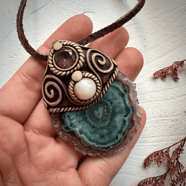 Amethyst Stalactite Morganite and Mystic Topaz Necklace - FairyGardenGlow