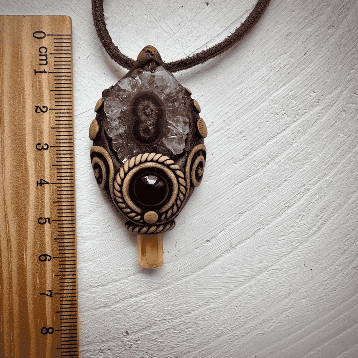 Amethyst Stalactite Heliodor and Black Onyx Necklace - FairyGardenGlow