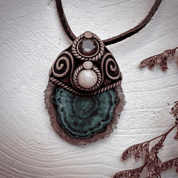 Amethyst Stalactite Morganite and Mystic Topaz Necklace - FairyGardenGlow