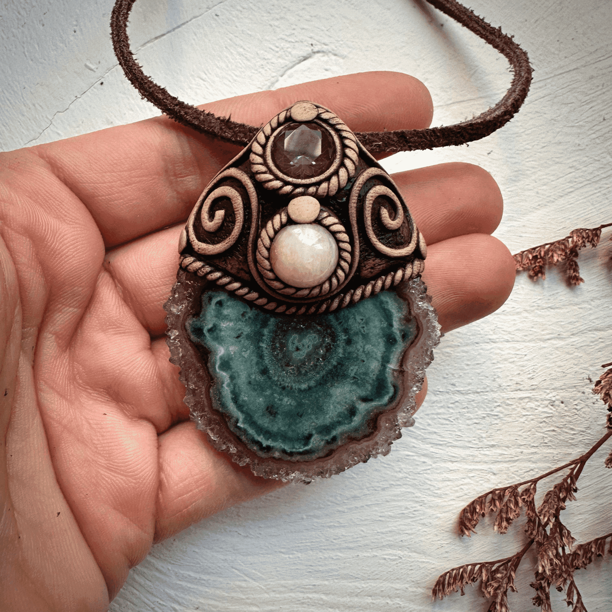 Amethyst Stalactite Morganite and Mystic Topaz Necklace - FairyGardenGlow