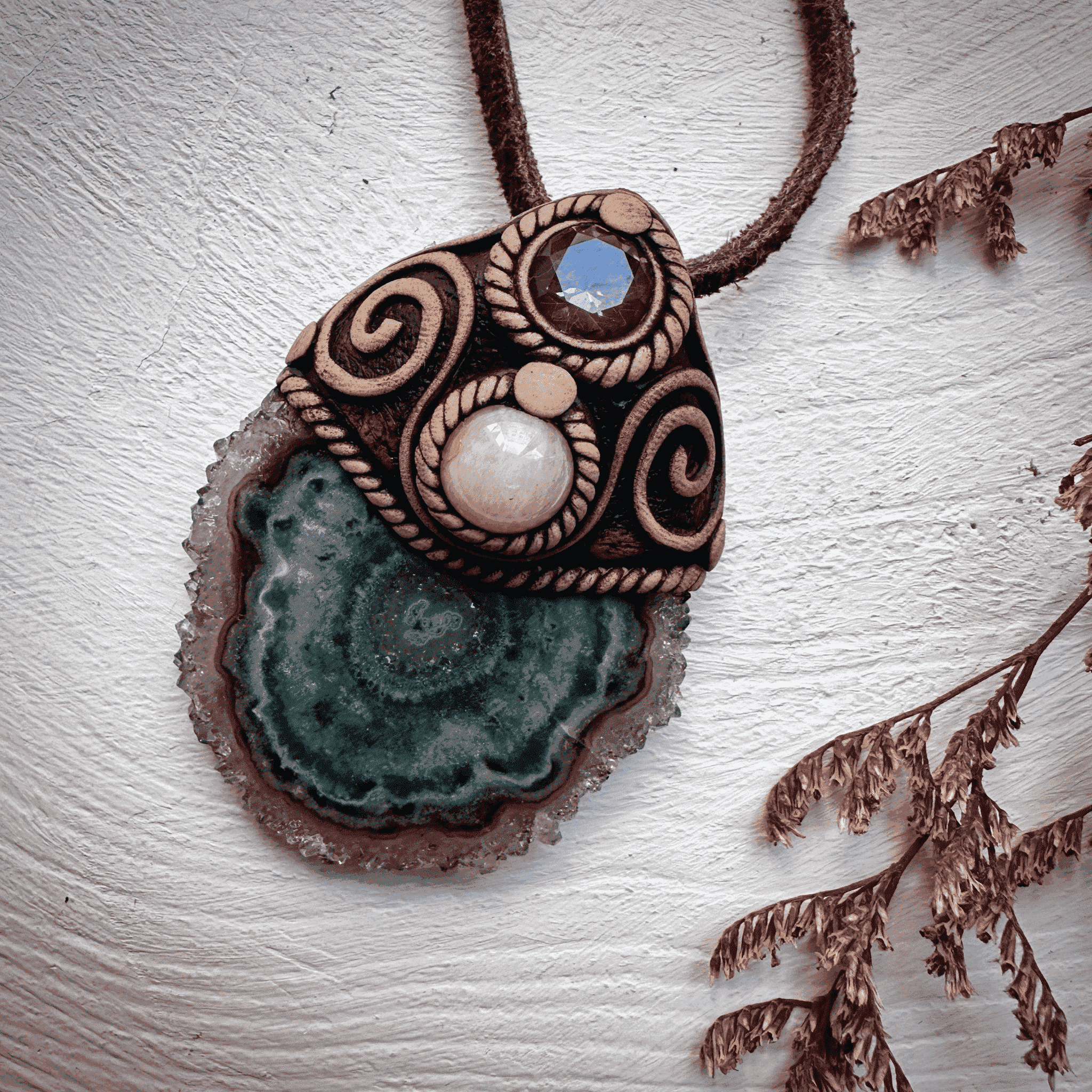 Amethyst Stalactite Morganite and Mystic Topaz Necklace - FairyGardenGlow