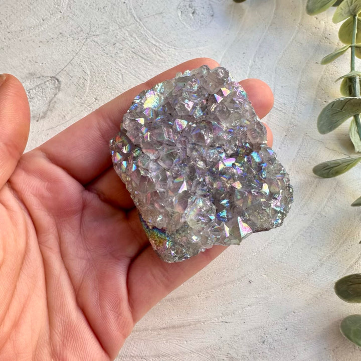 Aura amethyst crystal used for meditation and spiritual practice