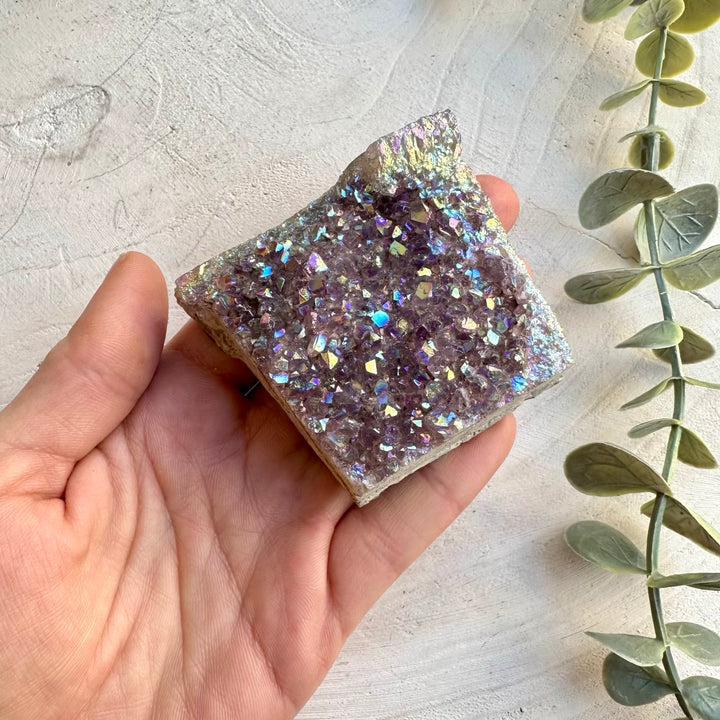 Angel aura amethyst healing crystal cluster