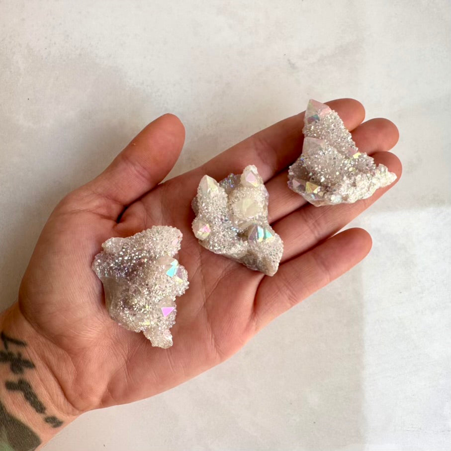 Rare Angel Aura Quartz druzy crystal cluster / medium