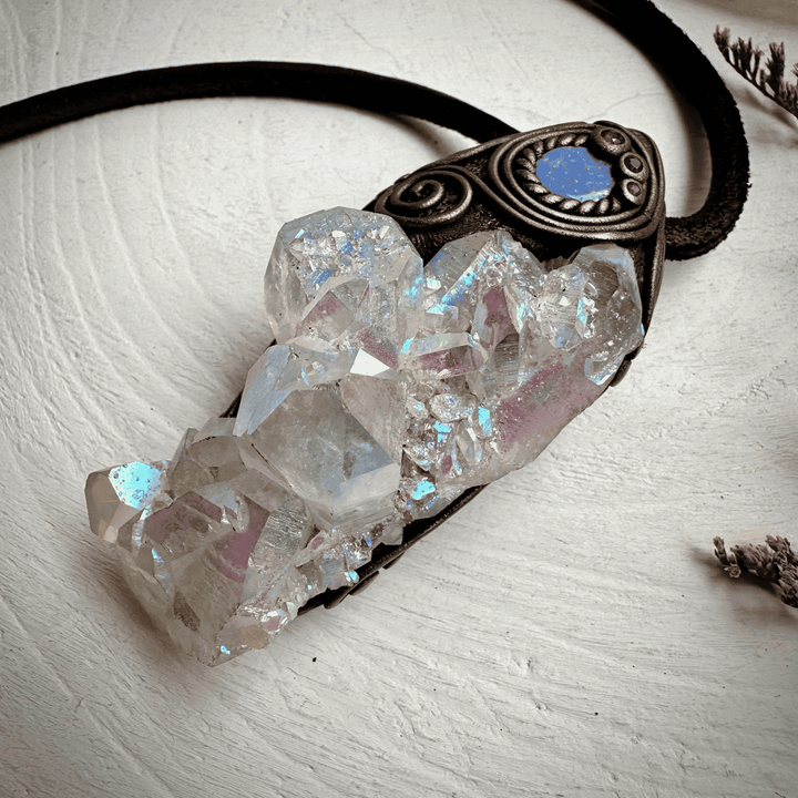Angel Aura Quartz Opal and Ruby Wand / Necklace - FairyGardenGlow