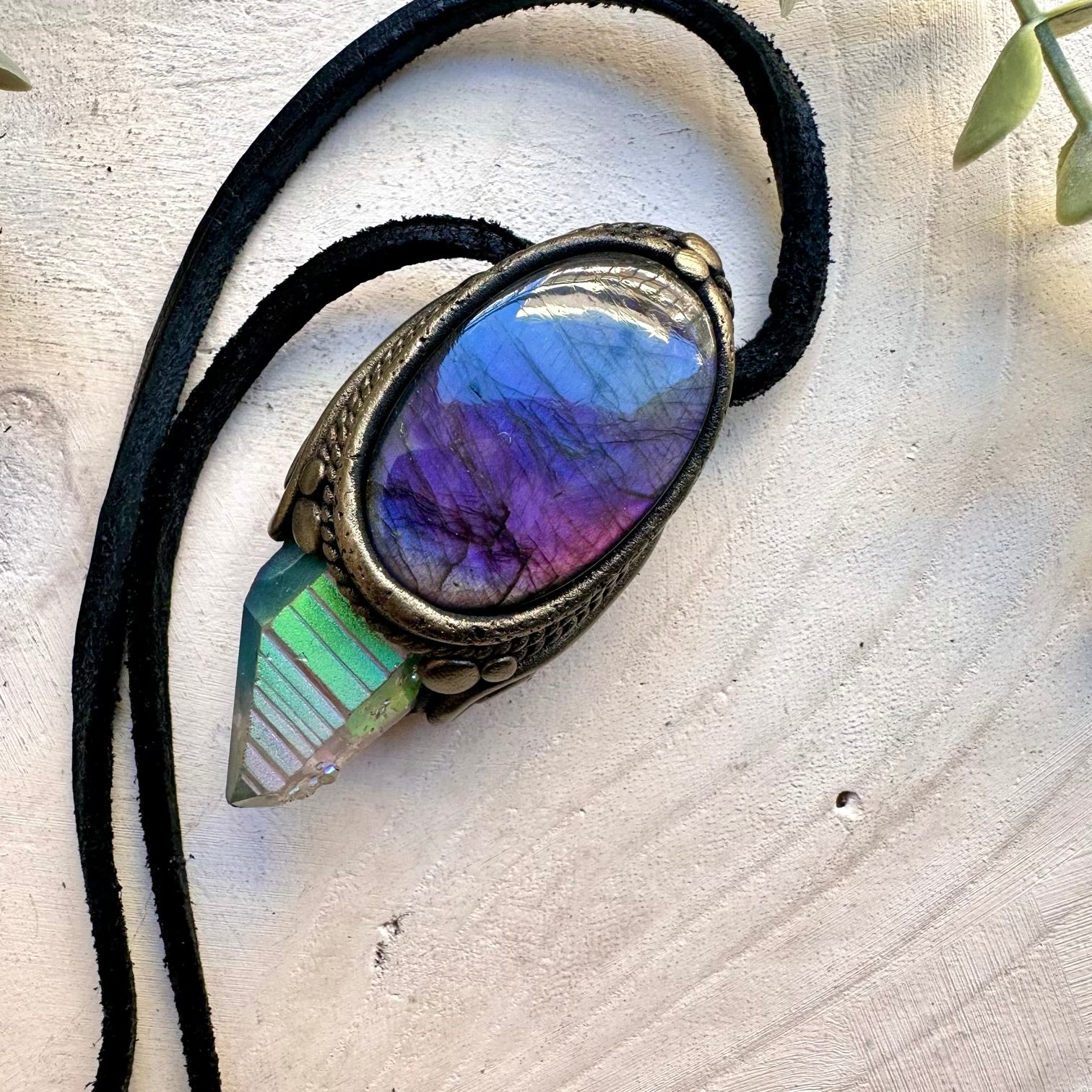 Crystal necklace designed for intuition clarity and higher guidance