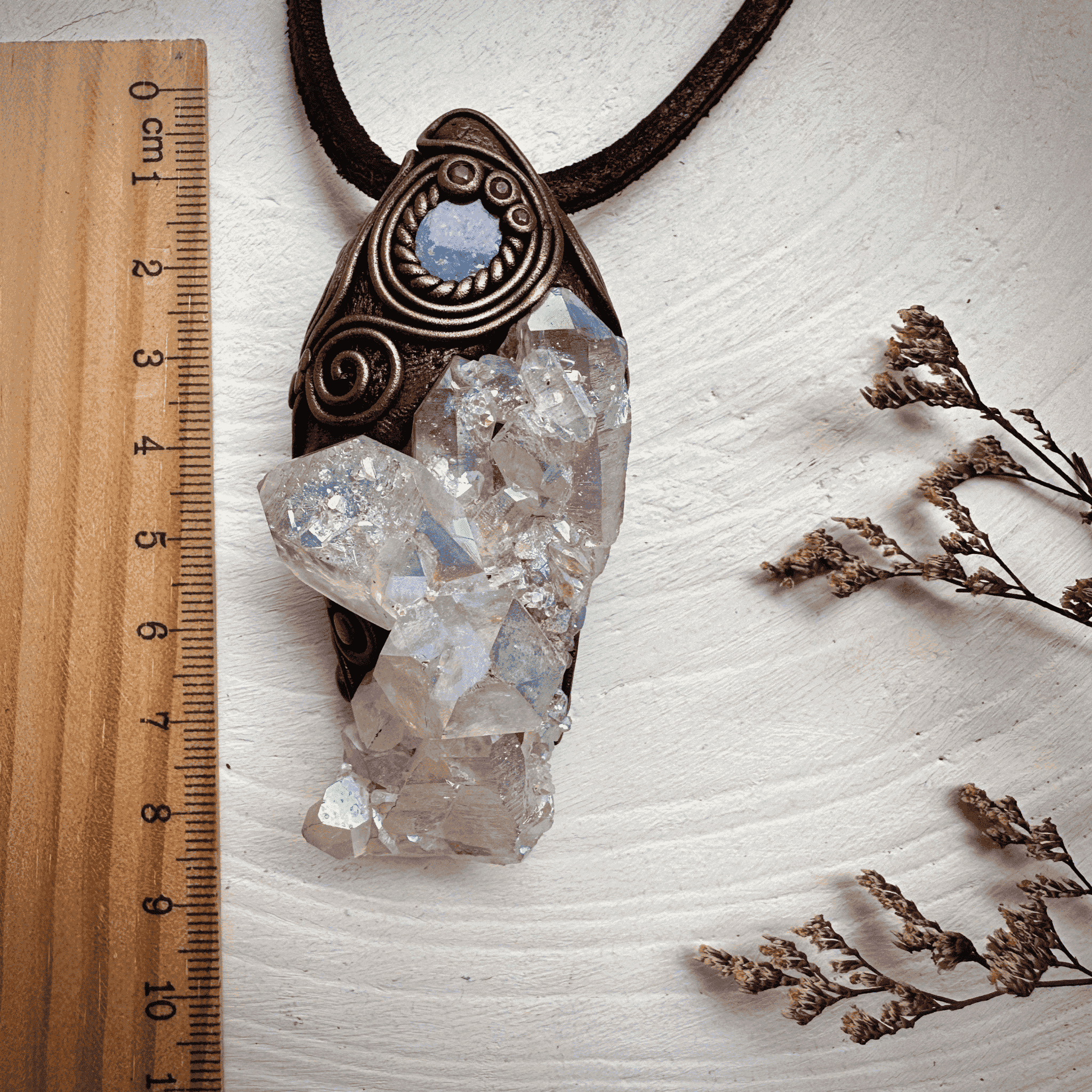 Angel Aura Quartz Opal and Ruby Wand / Necklace - FairyGardenGlow