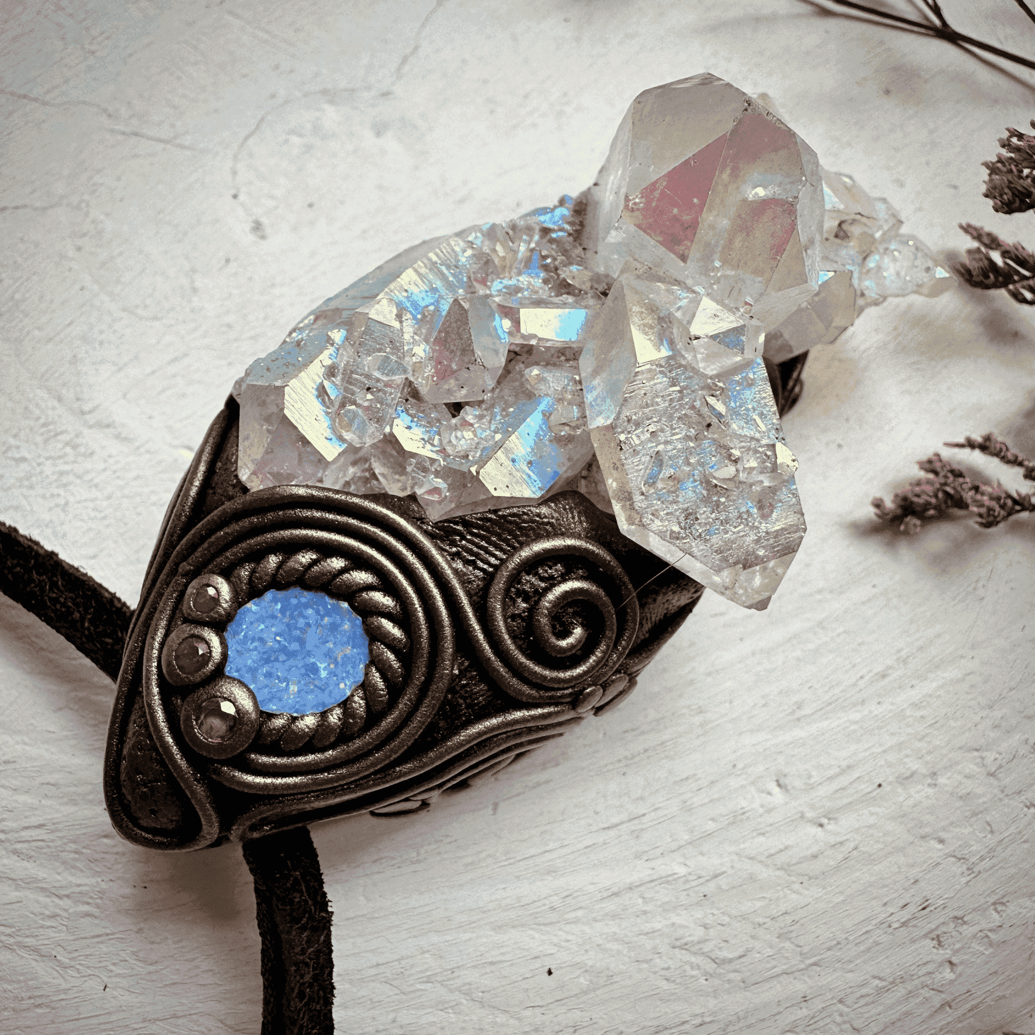 Angel Aura Quartz Opal and Ruby Wand / Necklace - FairyGardenGlow