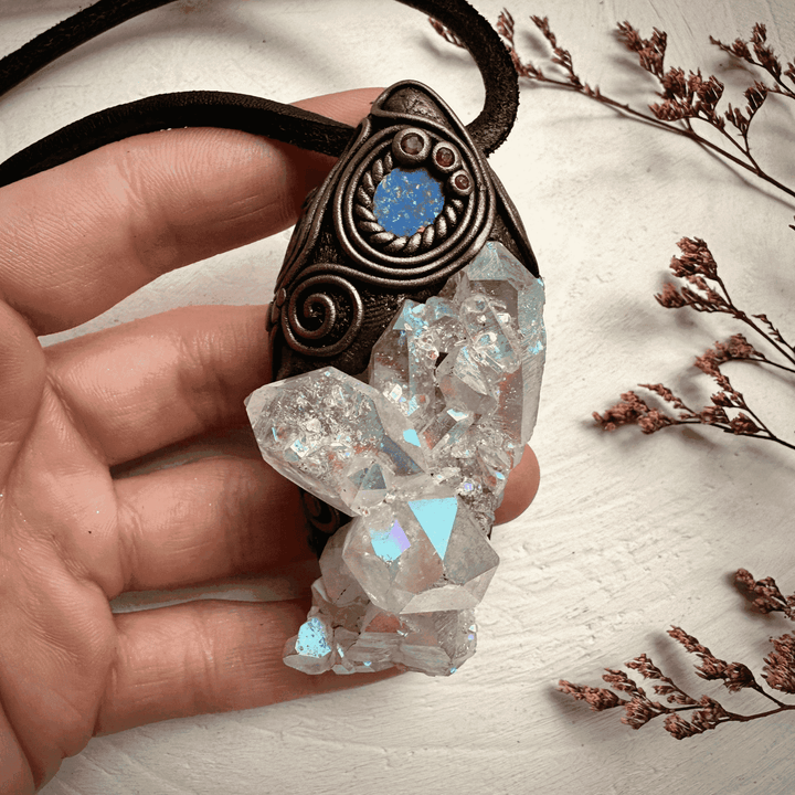 Angel Aura Quartz Opal and Ruby Wand / Necklace - FairyGardenGlow