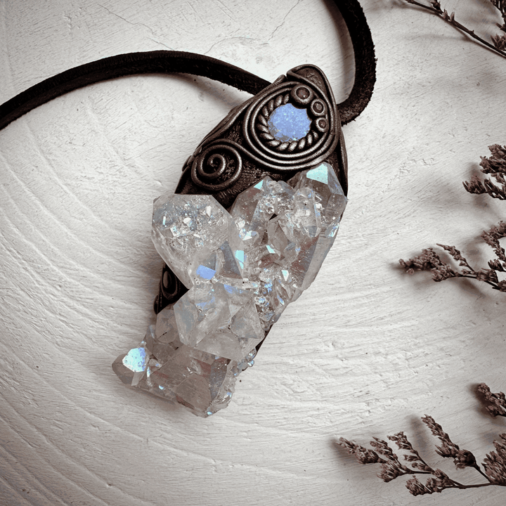 Angel Aura Quartz Opal and Ruby Wand / Necklace - FairyGardenGlow