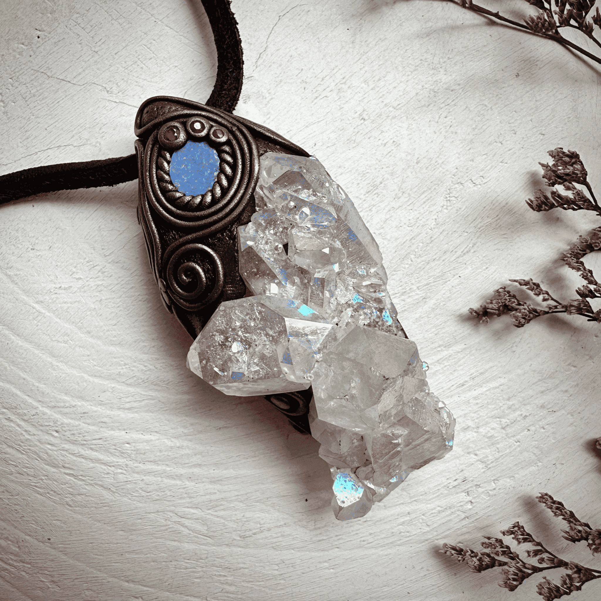 Angel Aura Quartz Opal and Ruby Wand / Necklace - FairyGardenGlow