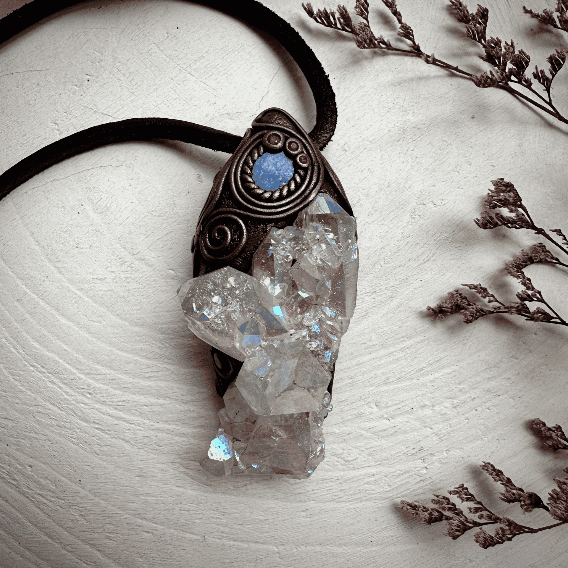 Angel Aura Quartz Opal and Ruby Wand / Necklace - FairyGardenGlow