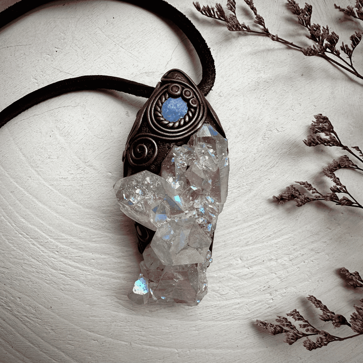 Angel Aura Quartz Opal and Ruby Wand / Necklace - FairyGardenGlow
